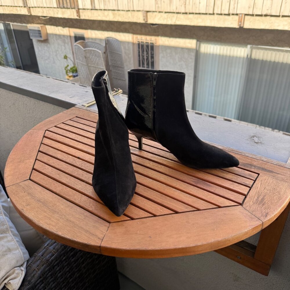 PennyBlack Suede & Leather Pointed Toe Ankle Booties Size 39